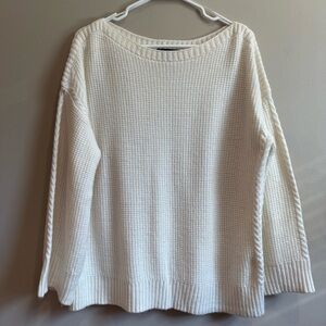 Ann Taylor Cream Crew Neck Sweater